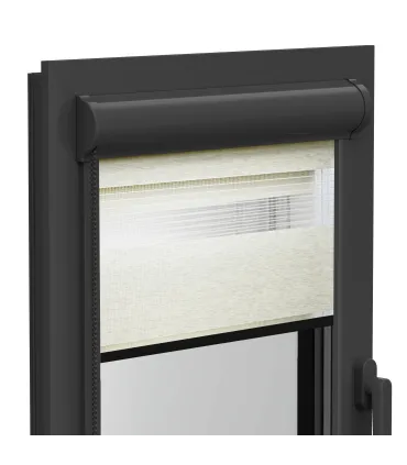 Roleta Dzień i Noc w aluminiowej kasecie (Antracytowa) Elite seria marmur