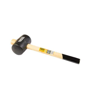 Młotek gumowy MASTERTOOL 60 mm 450 g drewniany trzonek czarny 02-0302