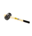 Młotek gumowy MASTERTOOL 60 mm 450 g drewniany trzonek czarny 02-0302