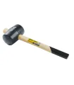 Młotek gumowy MASTERTOOL 75 mm 680 g drewniany trzonek czarny 02-0303