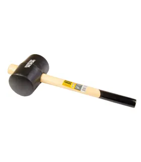 Młotek gumowy MASTERTOOL 80 mm 900 g drewniany trzonek czarny 02-0304