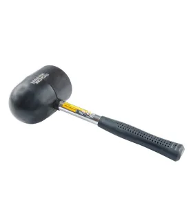 Młotek gumowy MASTERTOOL 90 mm 1250 g metalowy trzonek, półokrągła głowica czarna 02-1305