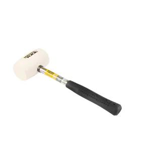 Młotek gumowy MASTERTOOL 60 mm 450 g metalowa rękojeść biała 02-1312