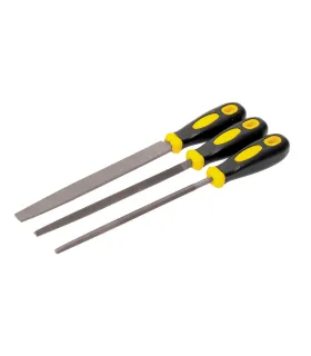 Pilnik do metalu MASTERTOOL 200 mm, 3 szt. płaski/okrągły/trójkątny dwuskładnikowa rękojeść 06-0210