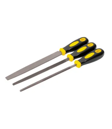 Pilnik do metalu MASTERTOOL 200 mm, 3 szt. płaski/okrągły/trójkątny dwuskładnikowa rękojeść 06-0210