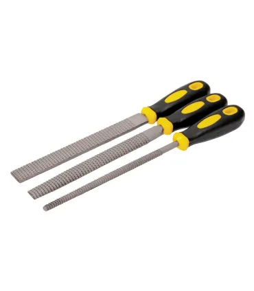 Raszple do drewna MASTERTOOL 200 mm, 3 szt. płaski/okrągły/półokrągły dwuskładnikowa rękojeść 06-0330