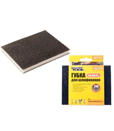 Gąbka ścierna MASTERTOOL SOFT P240 125*100*12 mm 08-0724