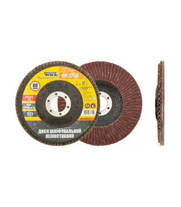Tarcza ścierna listkowa MASTERTOOL T27 P80 125*22 mm 08-2208