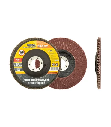 Tarcza ścierna listkowa MASTERTOOL T27 P120 125*22 mm 08-2212