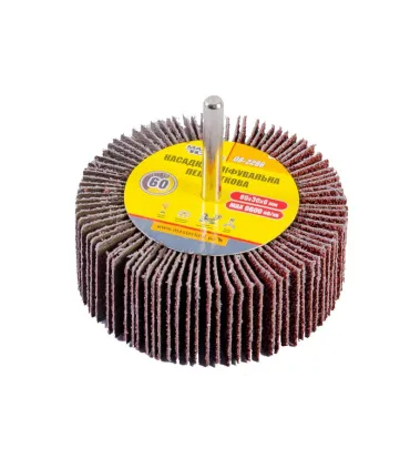 Wałek ścierny listkowy MASTERTOOL 80*30 mm P60 z trzpieniem 6 mm 08-2286