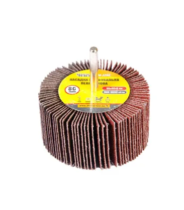 Walec ścierny listkowy MASTERTOOL 80*40 mm P80 z trzpieniem 6 mm 08-2298